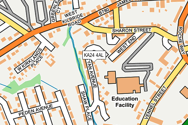 KA24 4AL map - OS OpenMap – Local (Ordnance Survey)