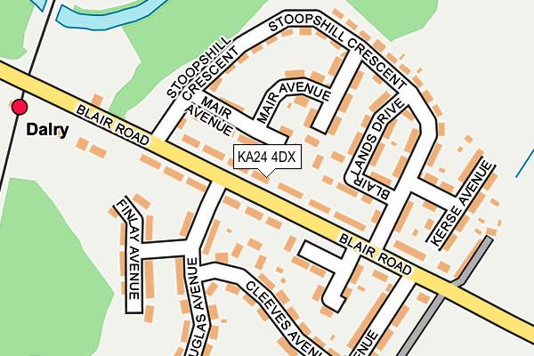 KA24 4DX map - OS OpenMap – Local (Ordnance Survey)