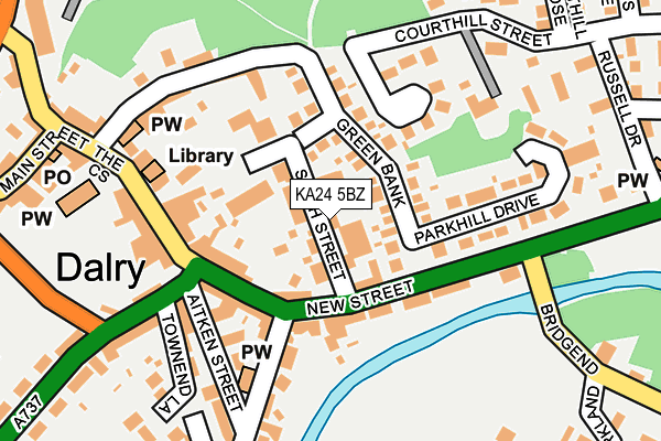KA24 5BZ map - OS OpenMap – Local (Ordnance Survey)