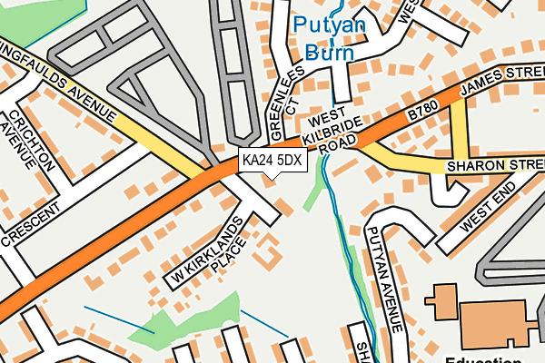 KA24 5DX map - OS OpenMap – Local (Ordnance Survey)