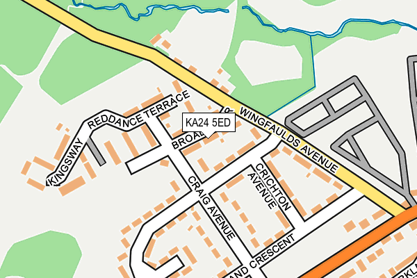 KA24 5ED map - OS OpenMap – Local (Ordnance Survey)