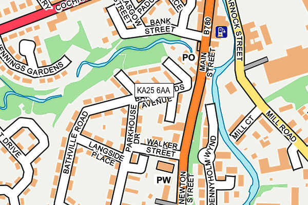 KA25 6AA map - OS OpenMap – Local (Ordnance Survey)