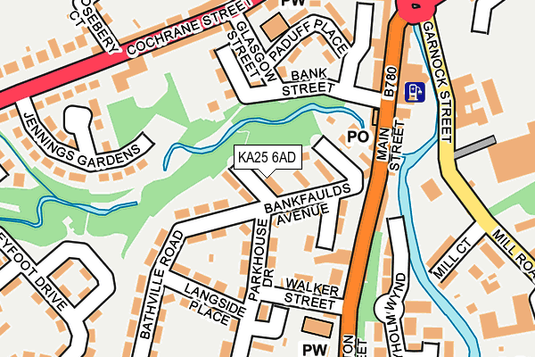 KA25 6AD map - OS OpenMap – Local (Ordnance Survey)