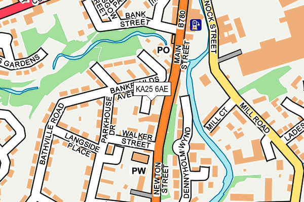 KA25 6AE map - OS OpenMap – Local (Ordnance Survey)