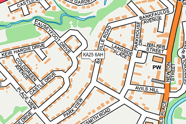 KA25 6AH map - OS OpenMap – Local (Ordnance Survey)