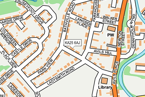 KA25 6AJ map - OS OpenMap – Local (Ordnance Survey)