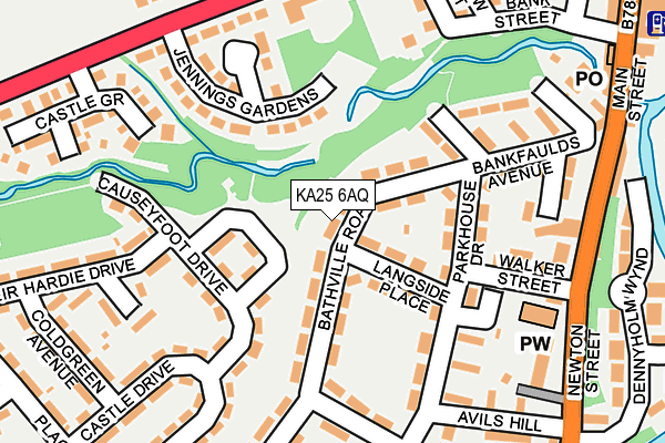KA25 6AQ map - OS OpenMap – Local (Ordnance Survey)