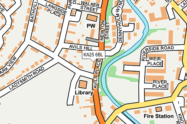 KA25 6BL map - OS OpenMap – Local (Ordnance Survey)