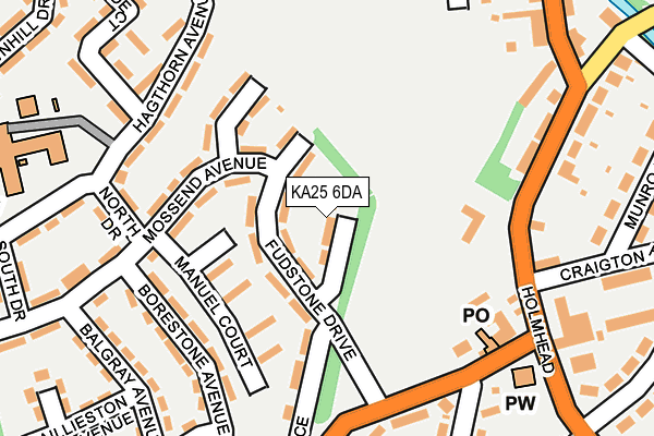 KA25 6DA map - OS OpenMap – Local (Ordnance Survey)