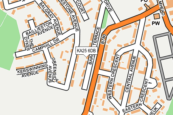 KA25 6DB map - OS OpenMap – Local (Ordnance Survey)
