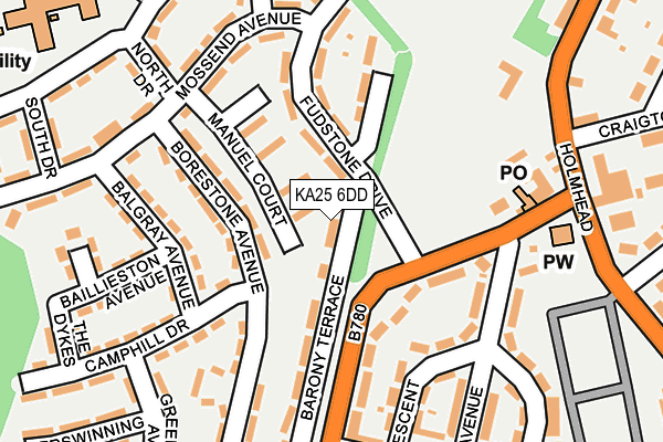 KA25 6DD map - OS OpenMap – Local (Ordnance Survey)