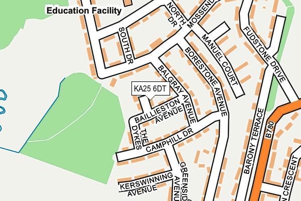 KA25 6DT map - OS OpenMap – Local (Ordnance Survey)