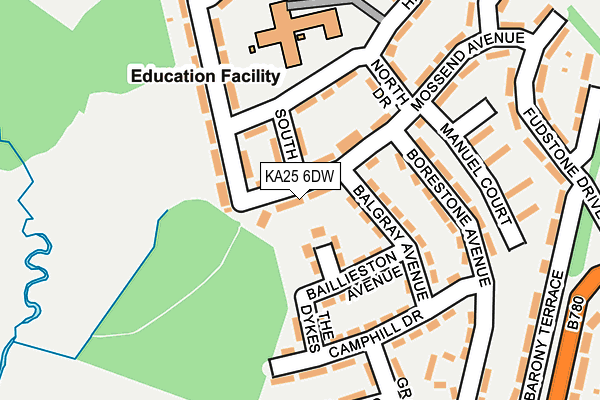 KA25 6DW map - OS OpenMap – Local (Ordnance Survey)