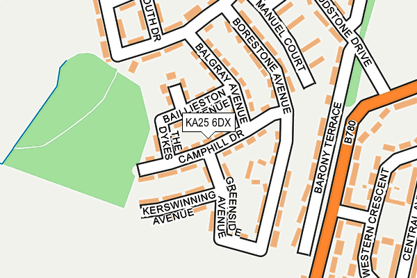 KA25 6DX map - OS OpenMap – Local (Ordnance Survey)