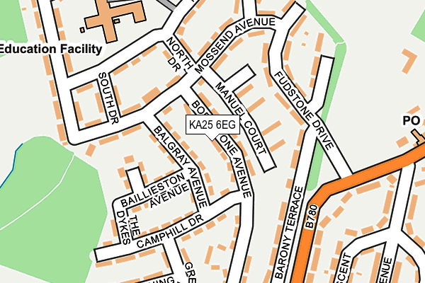 KA25 6EG map - OS OpenMap – Local (Ordnance Survey)