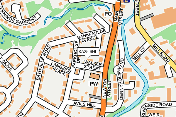 KA25 6HL map - OS OpenMap – Local (Ordnance Survey)