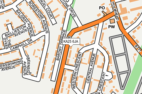 KA25 6JA map - OS OpenMap – Local (Ordnance Survey)