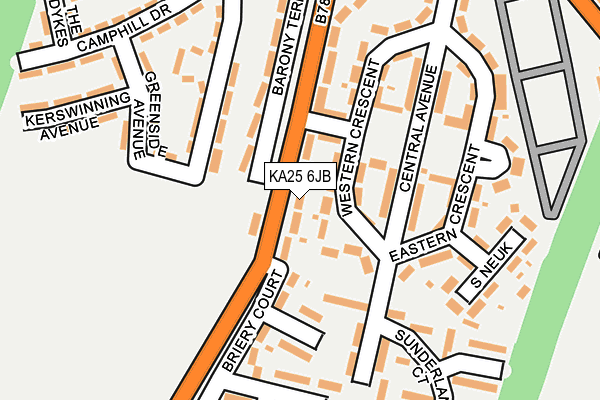 KA25 6JB map - OS OpenMap – Local (Ordnance Survey)