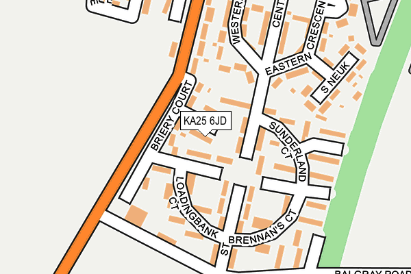 KA25 6JD map - OS OpenMap – Local (Ordnance Survey)