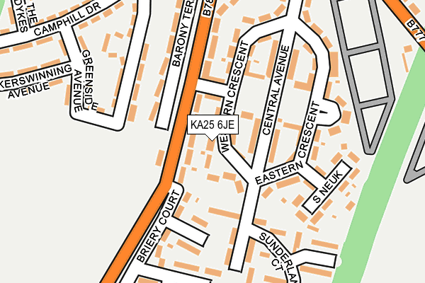 KA25 6JE map - OS OpenMap – Local (Ordnance Survey)