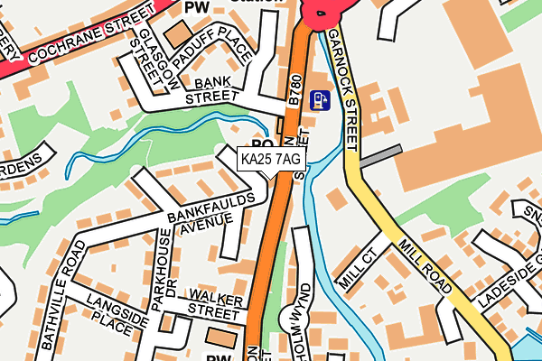 KA25 7AG map - OS OpenMap – Local (Ordnance Survey)