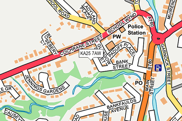 KA25 7AW map - OS OpenMap – Local (Ordnance Survey)