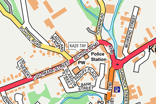 KA25 7AY map - OS OpenMap – Local (Ordnance Survey)