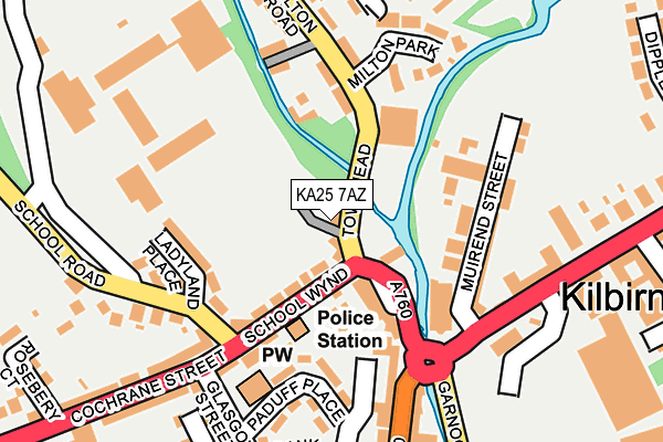 KA25 7AZ map - OS OpenMap – Local (Ordnance Survey)