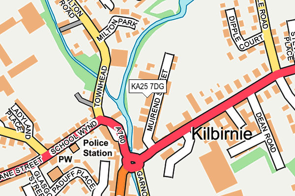 KA25 7DG map - OS OpenMap – Local (Ordnance Survey)