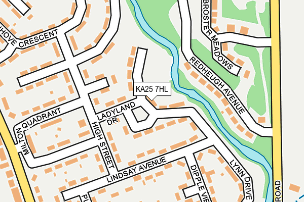 KA25 7HL map - OS OpenMap – Local (Ordnance Survey)