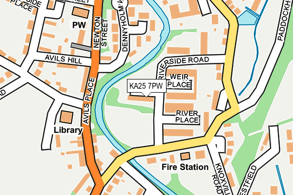 KA25 7PW map - OS OpenMap – Local (Ordnance Survey)