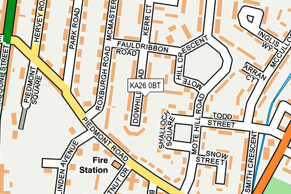 KA26 0BT map - OS OpenMap – Local (Ordnance Survey)