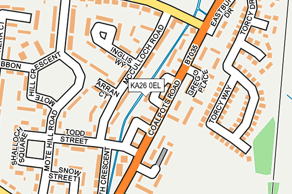 KA26 0EL map - OS OpenMap – Local (Ordnance Survey)