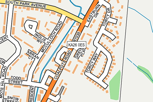 KA26 0ES map - OS OpenMap – Local (Ordnance Survey)