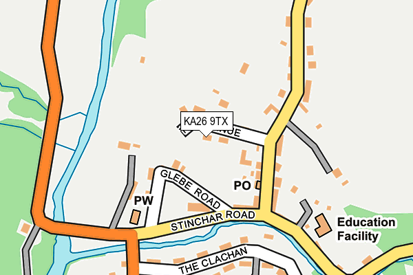 KA26 9TX map - OS OpenMap – Local (Ordnance Survey)