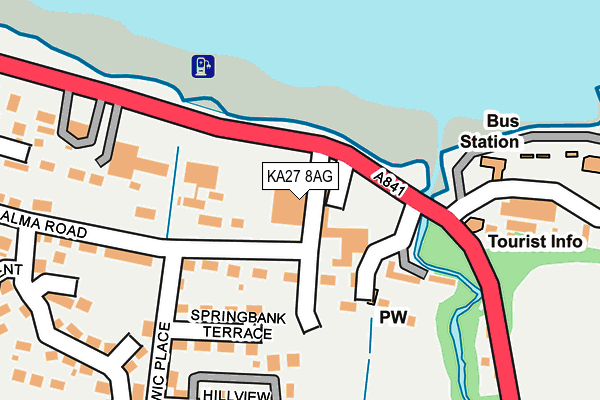 KA27 8AG map - OS OpenMap – Local (Ordnance Survey)