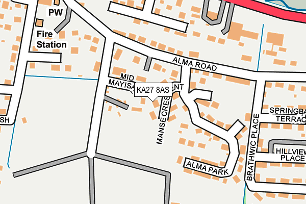 KA27 8AS map - OS OpenMap – Local (Ordnance Survey)