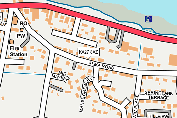 KA27 8AZ map - OS OpenMap – Local (Ordnance Survey)
