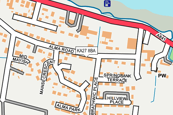 KA27 8BA map - OS OpenMap – Local (Ordnance Survey)