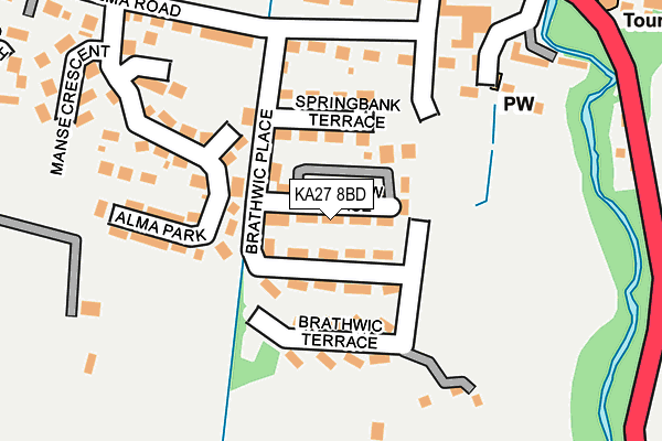 KA27 8BD map - OS OpenMap – Local (Ordnance Survey)