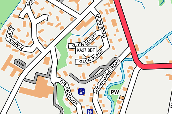 KA27 8BT map - OS OpenMap – Local (Ordnance Survey)