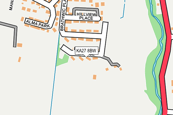 KA27 8BW map - OS OpenMap – Local (Ordnance Survey)
