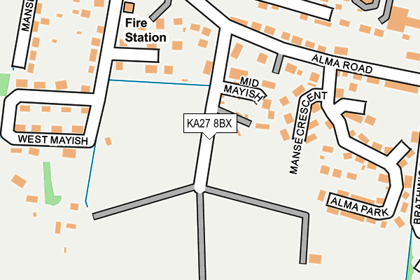 KA27 8BX map - OS OpenMap – Local (Ordnance Survey)