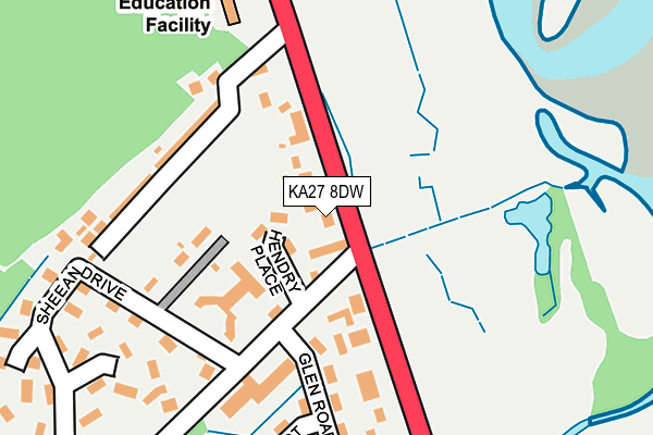 KA27 8DW map - OS OpenMap – Local (Ordnance Survey)
