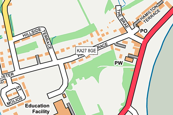 KA27 8GE map - OS OpenMap – Local (Ordnance Survey)