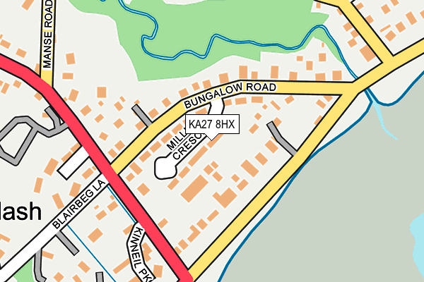 KA27 8HX map - OS OpenMap – Local (Ordnance Survey)