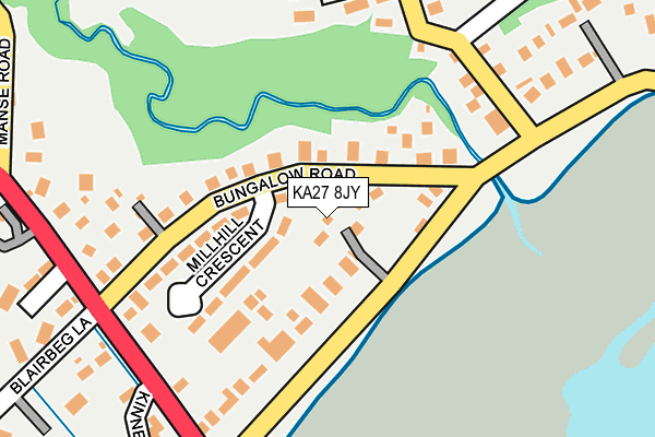 KA27 8JY map - OS OpenMap – Local (Ordnance Survey)