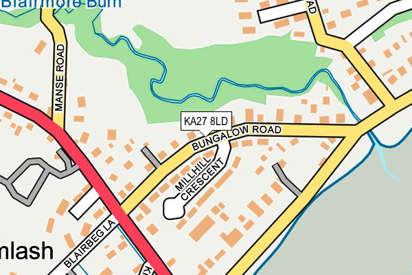KA27 8LD map - OS OpenMap – Local (Ordnance Survey)