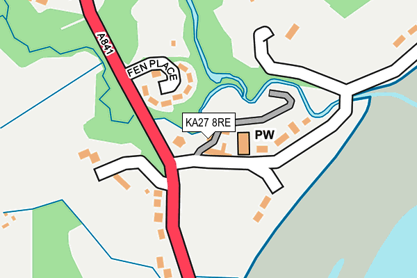 KA27 8RE map - OS OpenMap – Local (Ordnance Survey)