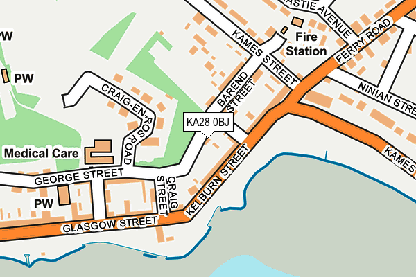 KA28 0BJ map - OS OpenMap – Local (Ordnance Survey)